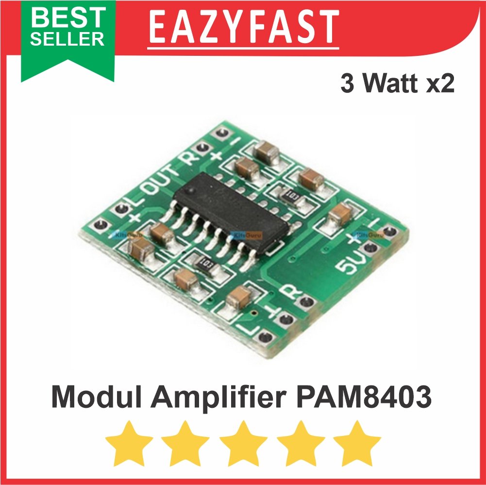 ginee_20250904124450644_3790448062.jpg Modul Ampli Mini PAM8403 PAM 8403 2x 3W 3 Watt Amplifier Class D Stereo HiFi Module - Image 1