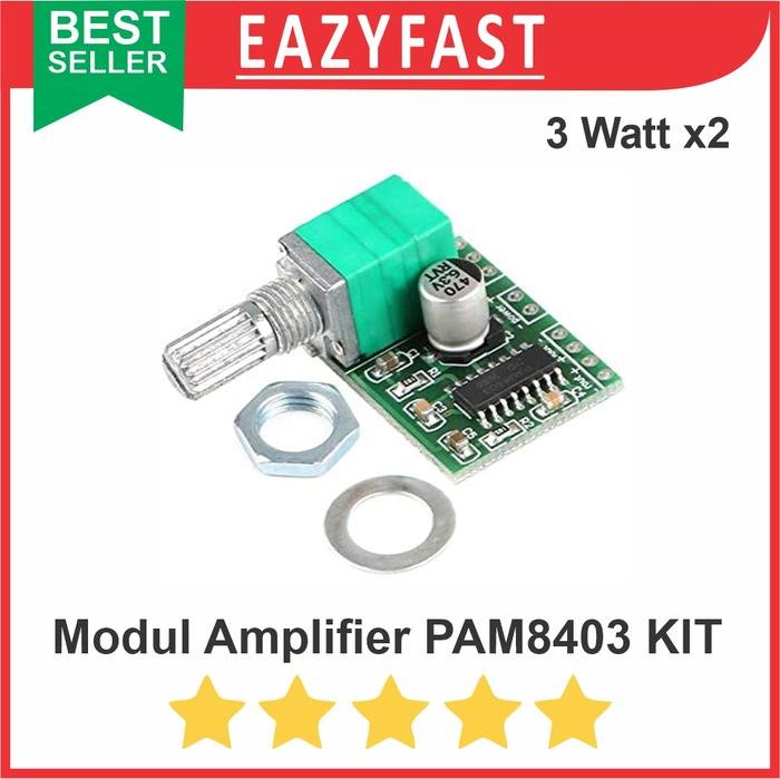 ginee_20250904140041213_2262157452.jpeg Kit Modul Ampli Mini PAM8403 Siap Pakai Volume Knob PAM 8403 2x 3W 3 Watt Amplifier Stereo HiFi Module - Image 1