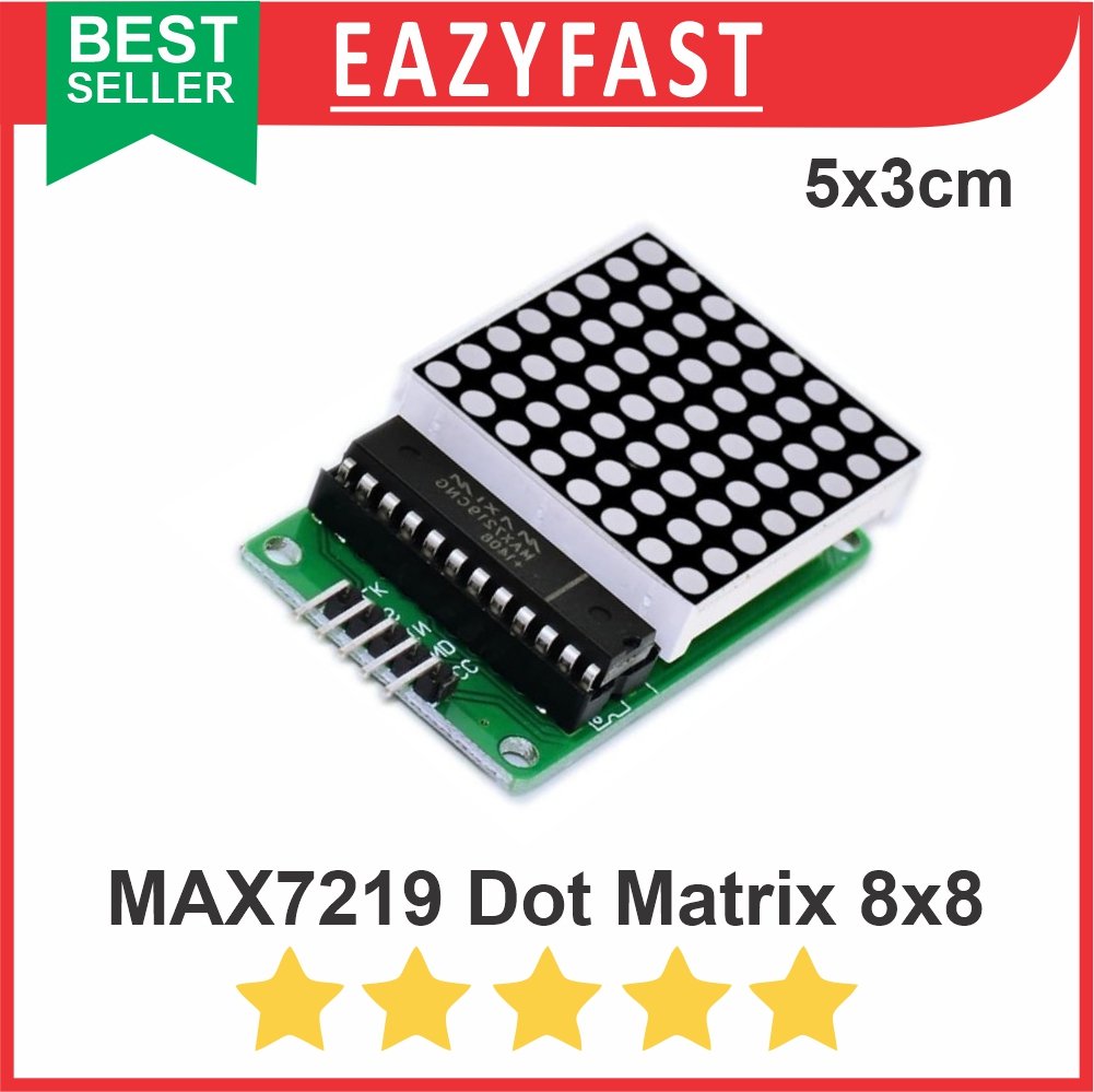 ginee_20250905151244283_1679426079.jpg Modul LED Dot Matrix MAX7219 1x 8x8 Running Text Display ESP Arduino Compatible Max 7219 Driver - Image 1