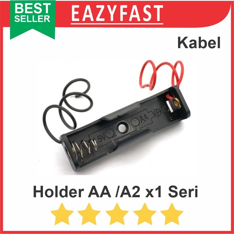 ginee_20250910160915638_8770031611.jpg Case Kotak Rumah Tempat Dudukan Baterai AA A2 Isi 1 Port x1 1x Seri Kabel Casing Battery Holder 1.5V 1.5 V Volt - Image 1