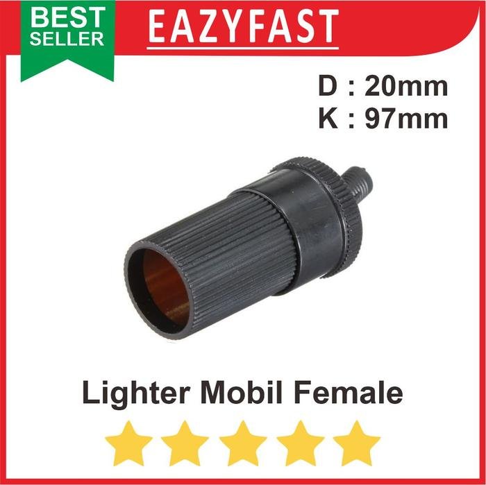 ginee_20250912144735255_7789722944.jpg Socket Steker Female Kepala Jack Colokan Mobil 12V DC Car Lighter Plug Female - Image 1