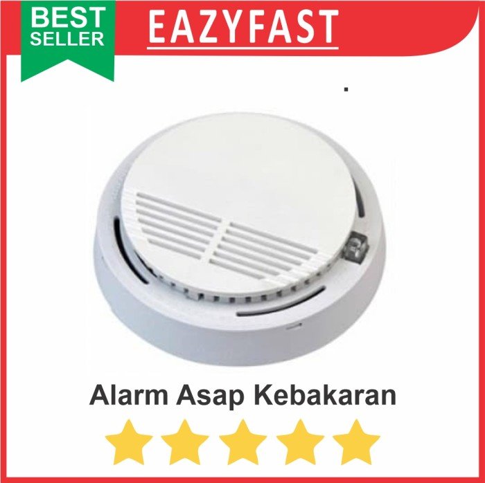 ginee_20250917115902704_5702384176.jpg Alarm Detector Deteksi Api Asap Kebakaran Fire Smoke Sensor Baterai - Image 1