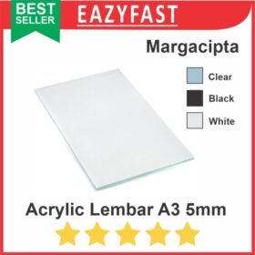 Akrilik A3 5mm Bening Hitam Putih Susu Potongan Lembaran Acrylic Sheet