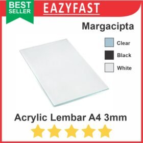 Akrilik A4 3mm Bening Hitam Putih Susu Potongan Lembaran Acrylic Sheet
