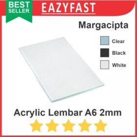 Akrilik A6 2mm Bening Hitam Putih Susu Potongan Lembaran Acrylic Sheet
