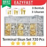 Skun Kabel Gepeng Male Female Set 720 Pcs Sekun Terminal Kuningan Cover Motor Mobil Otomotif