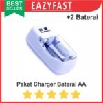 Paket Charger Baterai AA / AAA 2 + Bonus Baterai Charge AA 2 Pcs