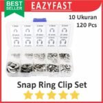 Snap Ring Set Klip Spi E C Clip Circlip 120 Pcs Snapring Kit Stainless