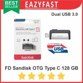 Flashdisk Sandisk 128GB 128 GB Dual OTG Type C USB 3 FD Flash Disk
