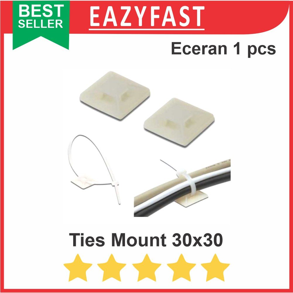 ginee_20250923160219547_1282425073.jpeg Tie Mount Ecer Satuan Dudukan Tali Kabel Cable Ties Clip Mounting - Image 1