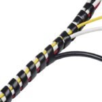 Cable Kabel Spiral 15mm Selang Gulung Pelindung Wrap Band Hitam Putih - Image 2