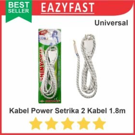 Kabel Power Setrika 2 Kabel Skun Braided Serat Kain AC Magic Com Jar
