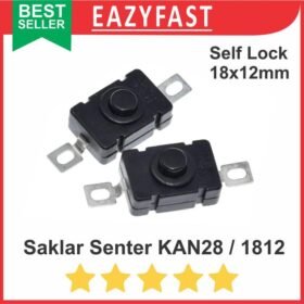 Saklar Senter Switch KAN28 1812 18x12mm Push Button Self Lock Locking