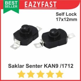 Saklar Senter Switch KAN9 1712 17x12mm Push Button Self Lock Locking