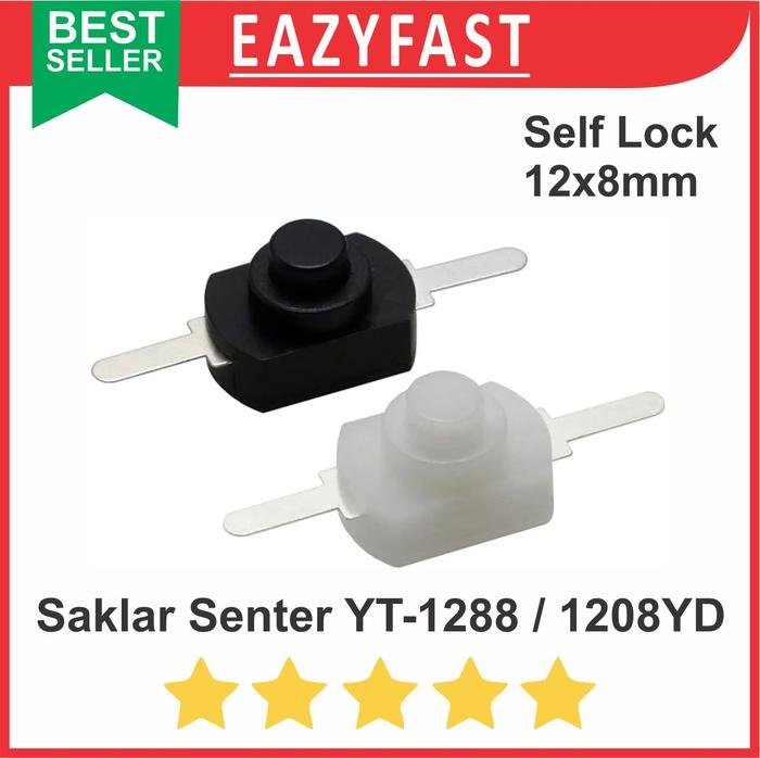 ginee_20250924095224302_3142841681.jpeg Saklar Senter Switch 1208 1288 12x8mm Push Button Self Lock Locking - Image 1