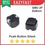 Tactile Push Button Silent SMD 2P Senyap Karet Momentary Saklar Switch