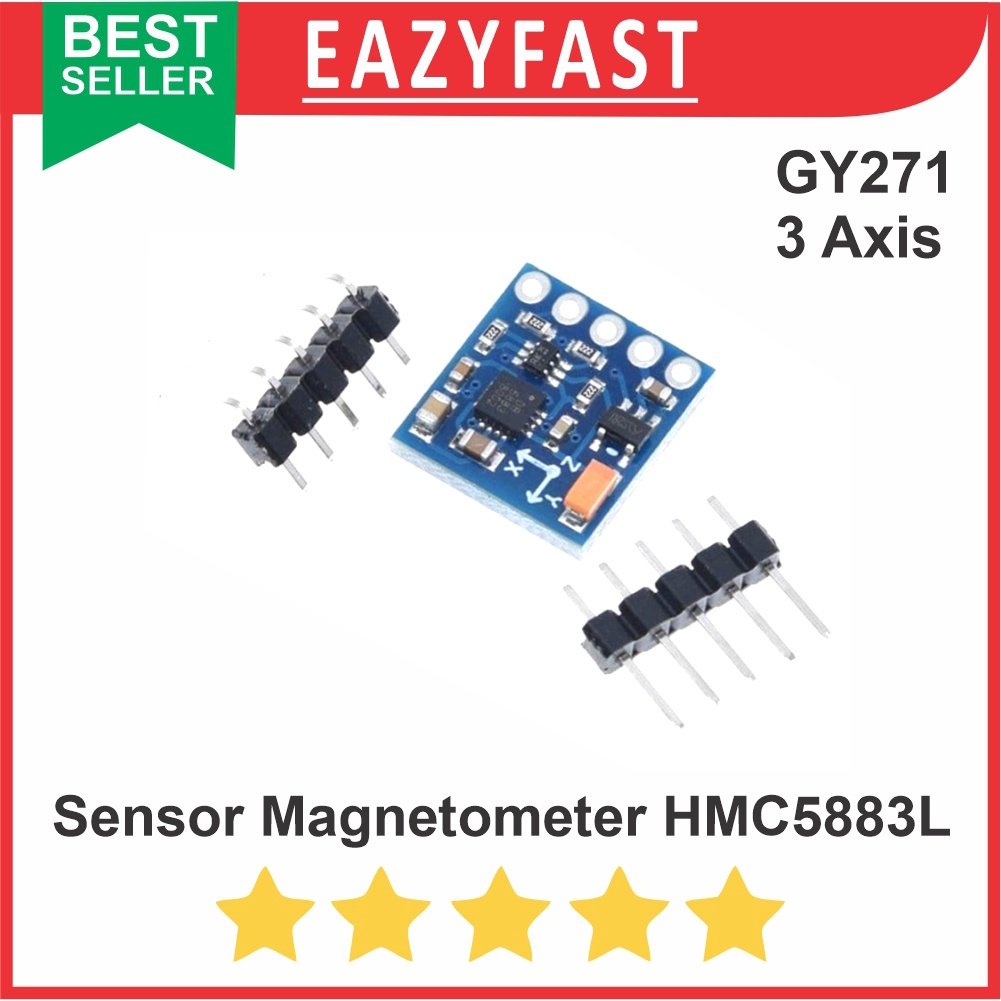 ginee_20250925104137500_8623286329.jpeg GY271 GY-271 HMC5883L Compass Sensor Kompas Digital 3Axis Magnetometer - Image 1