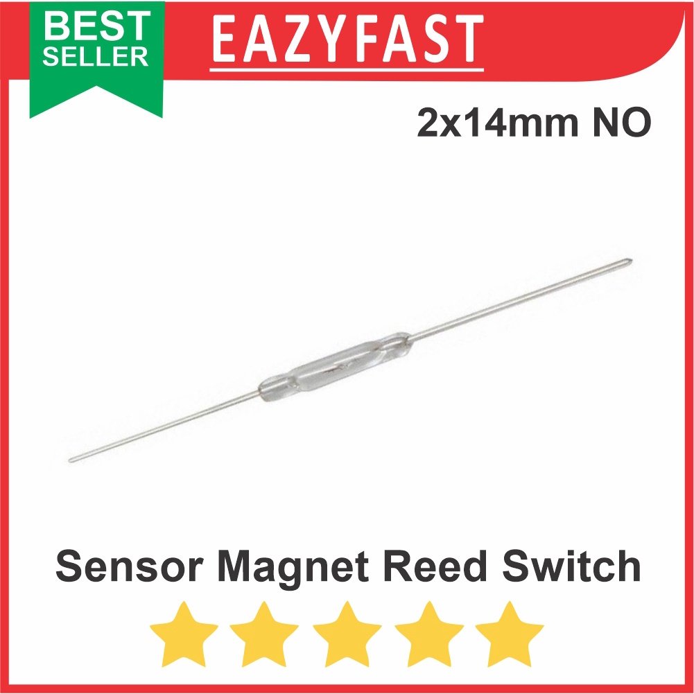 ginee_20250925115846503_5102175880.jpeg Saklar Reed Switch 2x14mm Magnetic Sensor Magnetron Detektor Alarm NO - Image 1