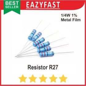 Resistor R 27 R27 27 Ohm 1% Tolerance 1/4w Metal Film Biru Presisi