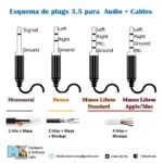 Female Jack Audio Headset 3.5mm 3 Pin Pole Stereo 3.5 Head Set Gold - Image 3