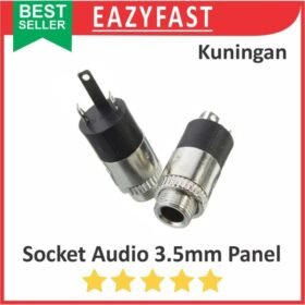 Socket Audio Stereo 3.5mm Panel Box Solder Kabel Jack Female Plug In Mount Case Jek Soket Connector