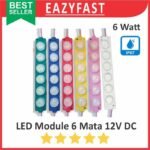 Lampu Modul LED Strip Module 6 Titik Mata Lensa Warna 12V 12 V Volt DC Motor Mobil