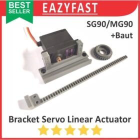 Mekanik Servo SG90 MG90 Linear Actuator Push Pull Kunci Pintu Door Lock SG MG 90 Rack Gear Rail 3D
