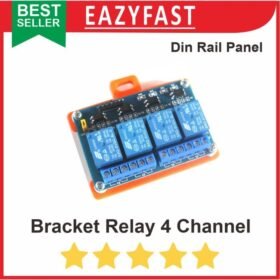 Bracket Dudukan Modul Relay 4 Channel Module MCB Din Rail Rel Panel