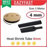 HeatShrink Heat Shrink Cable Kabel Selongsong Bakar Susut 4mm 1 meter