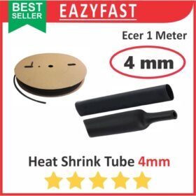 HeatShrink Heat Shrink Cable Kabel Selongsong Bakar Susut 4mm 1 meter