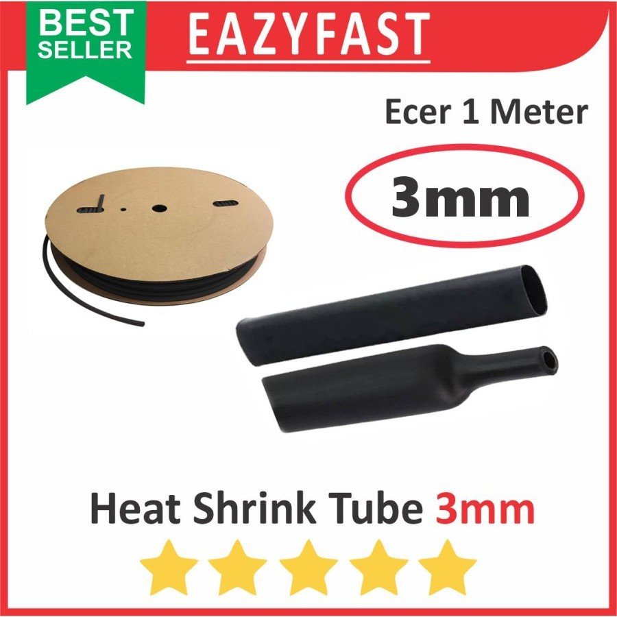 ginee_20251001114305667_1062914417.jpeg HeatShrink Heat Shrink Cable Kabel Selongsong Bakar Susut 3mm 1 meter - Image 1
