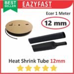HeatShrink Heat Shrink Cable Kabel Selongsong Bakar Susut 12mm 1 meter