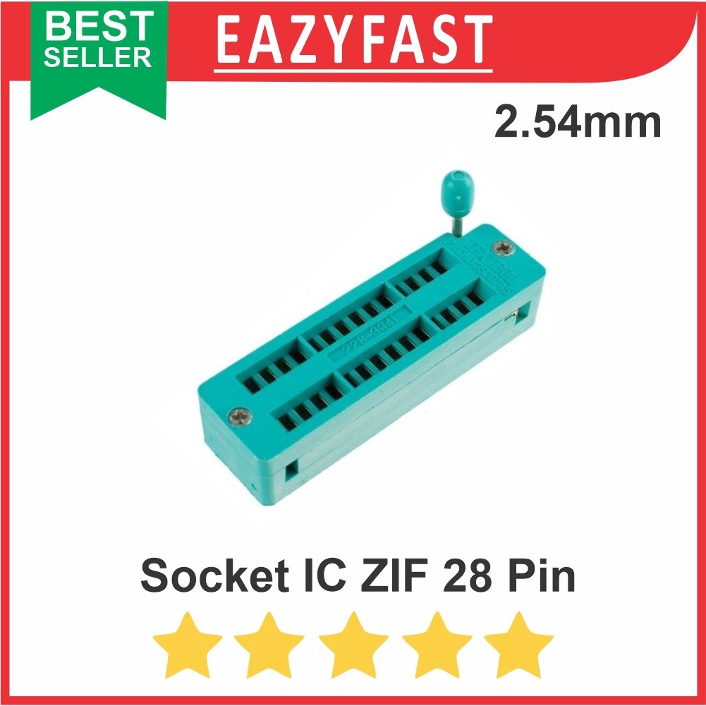 ginee_20251002104001550_8236410068.jpeg ZIF ZIP Socket 28p 28 Pin 28Pin DIP Dudukan IC Atmega 328 328p Arduino - Image 1