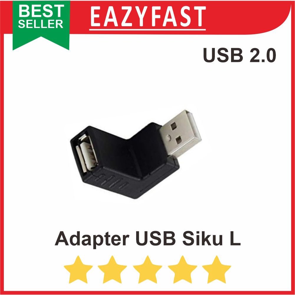 ginee_20251003093808418_2437207944.jpeg Connector Sambungan USB Siku Bengkok L Elbow Up Atas Converter - Image 1