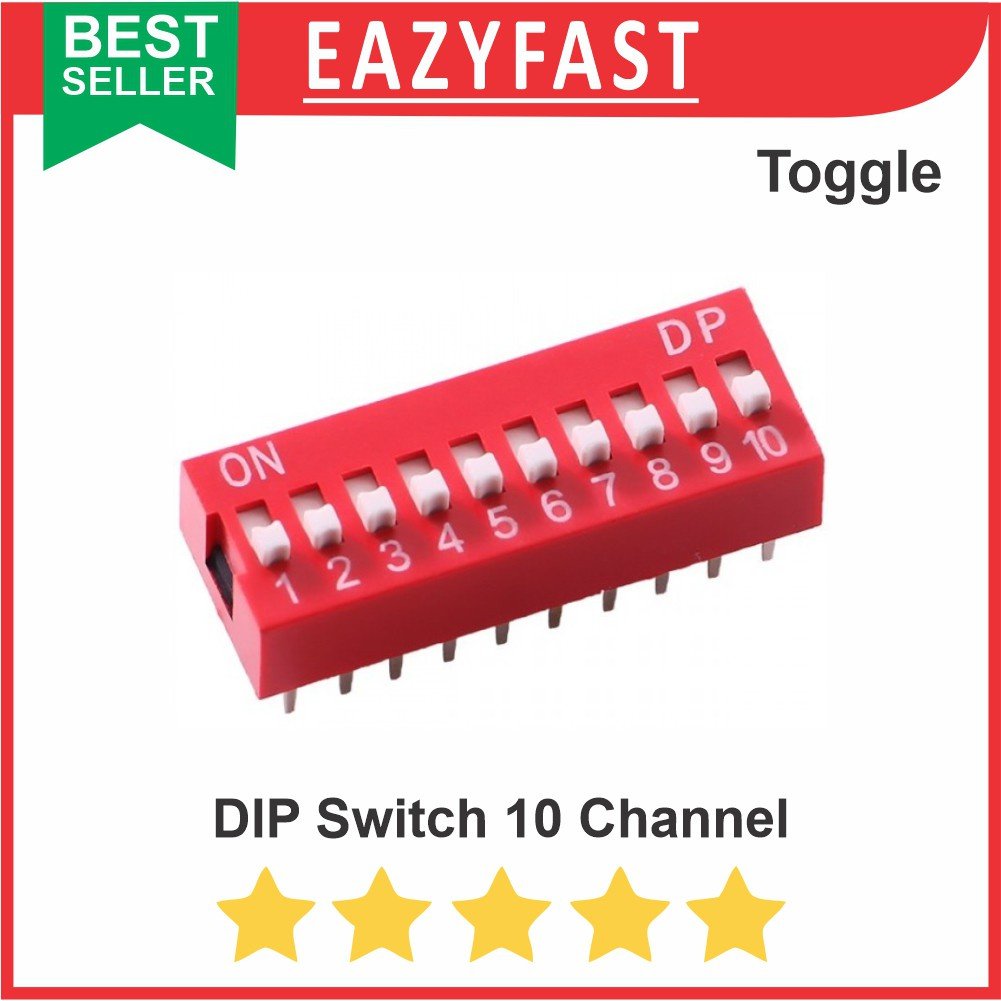 ginee_20251003095651160_6263383647.jpeg DIP Slide Switch 10 P 10P Pin Ch Channel Saklar Geser Mini Toggle PCB - Image 1