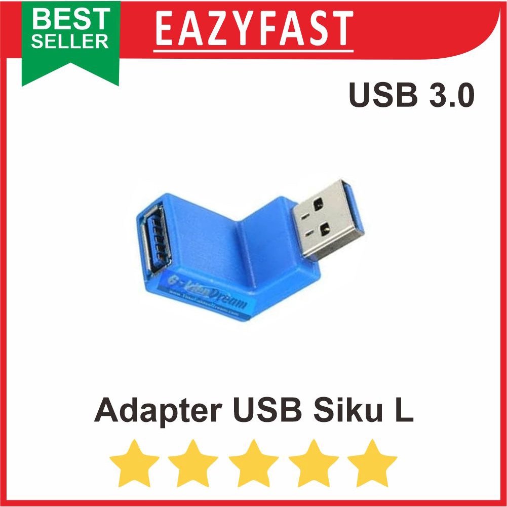 ginee_20251003104659997_6044771351.jpeg Connector Sambungan USB 3.0 Siku Bengkok L Elbow Up Atas Converter - Image 1