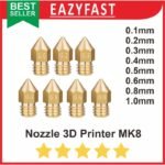 Nozzle Head 3D Printer MK8 0.1 0.2 0.3 0.4 0.6 0.8 1 Ender Ender3 Anet