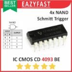 IC CMOS CD 4093 BE DIP Gerbang Logika NAND Schmitt Trigger Logic Gate CD4093BE CD4093 4093BE CD HD HCF HEF MC TC BE