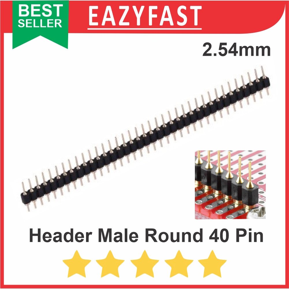 ginee_20251003160631074_5435117921.jpeg Pin Header Male Jantan Row PCB 1x40 2.54mm Bulat Round Swiss - Image 1