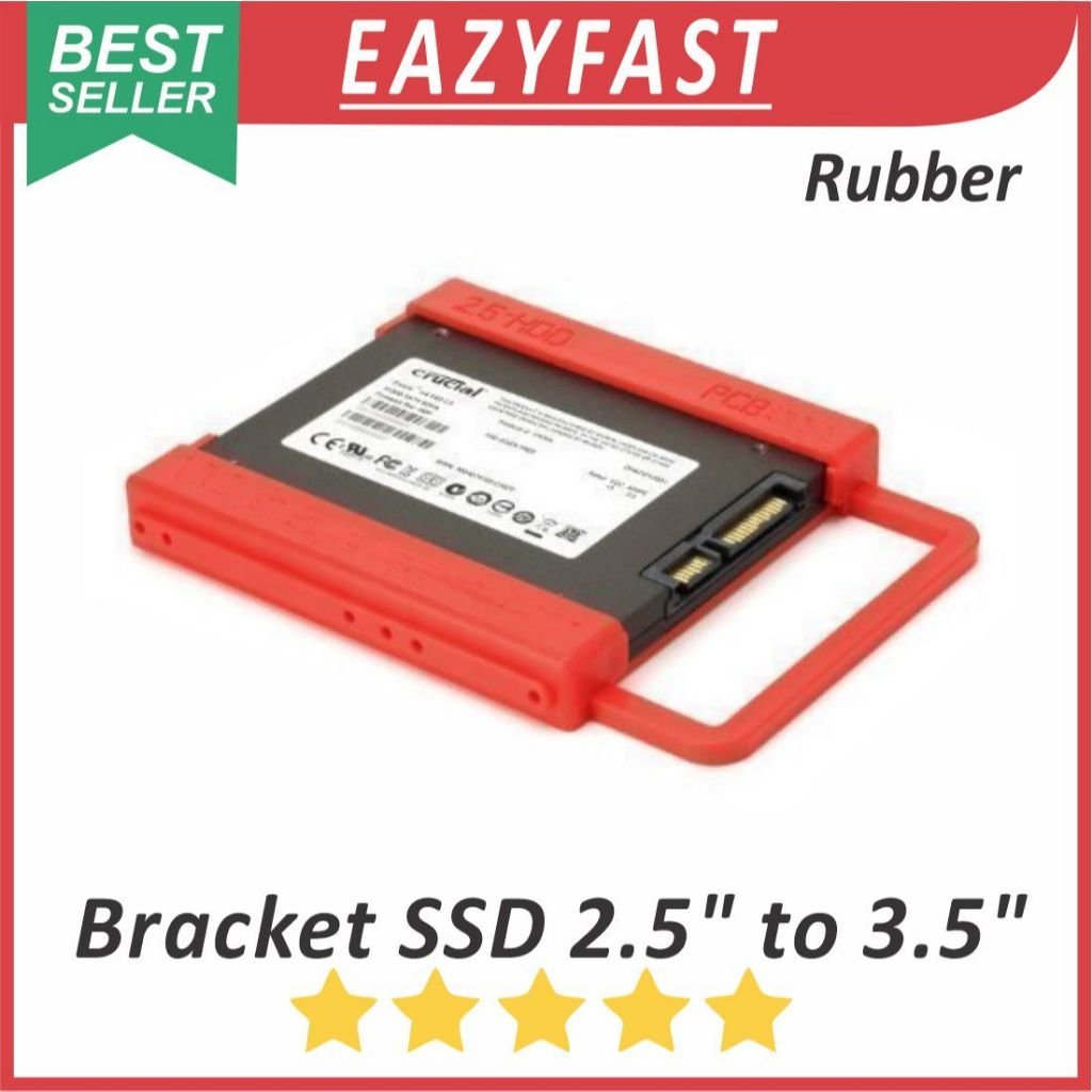 ginee_20251023110959860_4718968174-1.jpeg Bracket Mounting Karet SSD HDD 2.5 Inch to ke 3.5 Inch PC CPU Casing Docking Breket Dudukan Hard Disk Hardisk Enclosure Conveter - Image 1