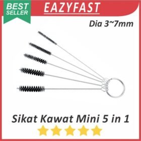 Sikat Kawat Besi Mini Jarum Kawat Ulir Kecil Set 5 Pcs in 1 Cleaning Needle Tip Brush Tools