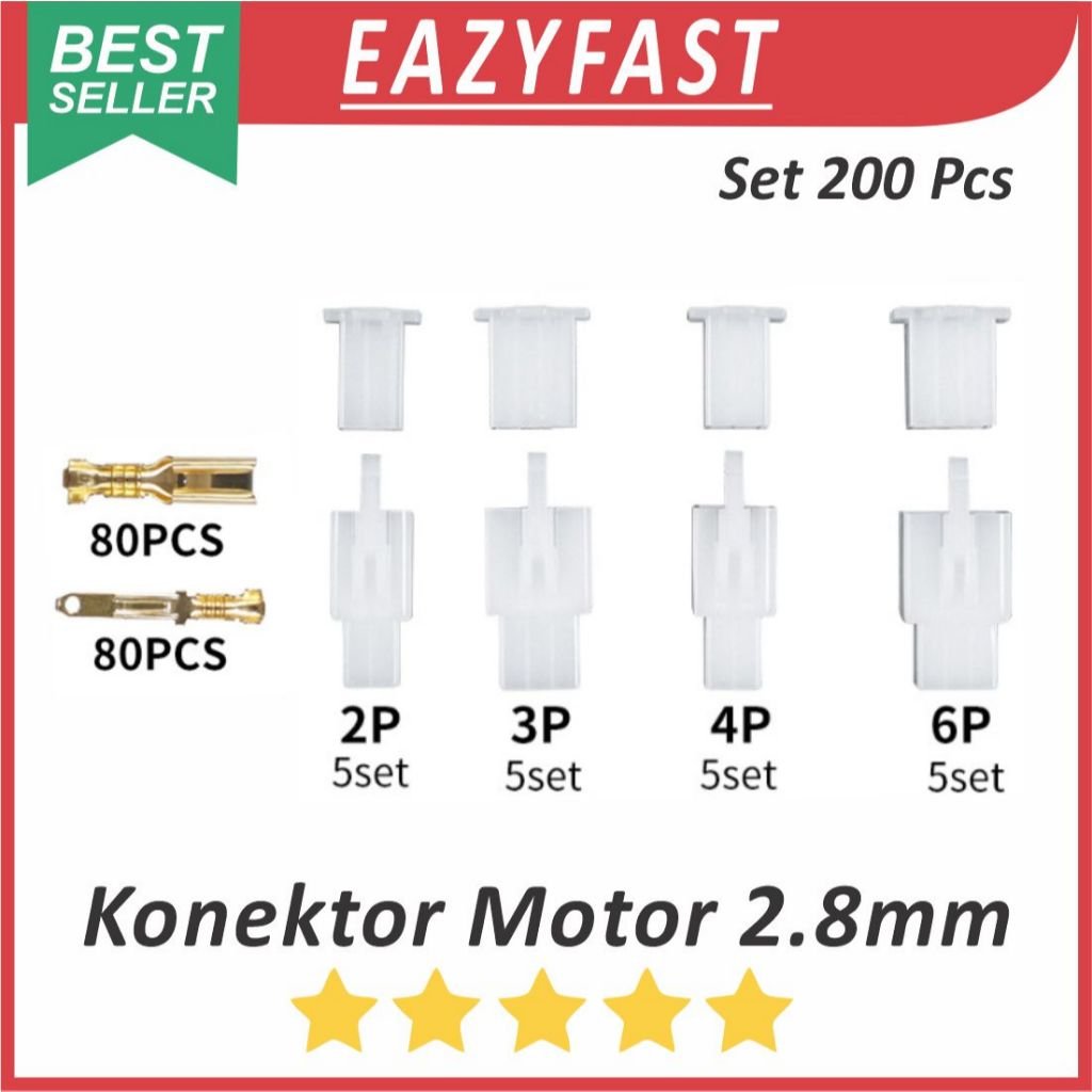 ginee_20251030122454646_3545559536.jpeg Skun Konektor Jack Socket Motor Mobil Set 200 Pcs Male Female Soket Kabel Otomotif 2.8mm 2 3 4 6 P Pin Kaki - Image 1