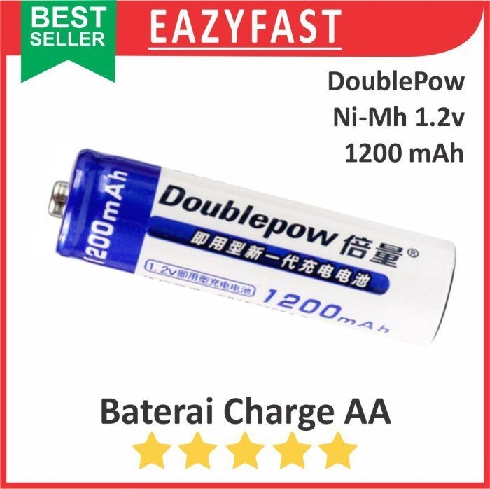ginee_20250305114744382_5168843073.jpeg Baterai Charge AA DoublePow Ni-Mh 1200mAh 1.2V Cas Recharge Rechargeable Batu Batre Isi Ulang A2 - Image 1
