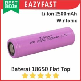 Baterai 18650 Wintonic 2500mAh Lithium Ion Li-Ion Batre Cas Ces Charge Recharge Ori Original Real