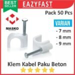 Klem Kabel Paku Dinding Tembok Beton 7mm 8mm 9mm No 7 8 9 mm Masko Supra Cable Clamp Pack 50 pcs