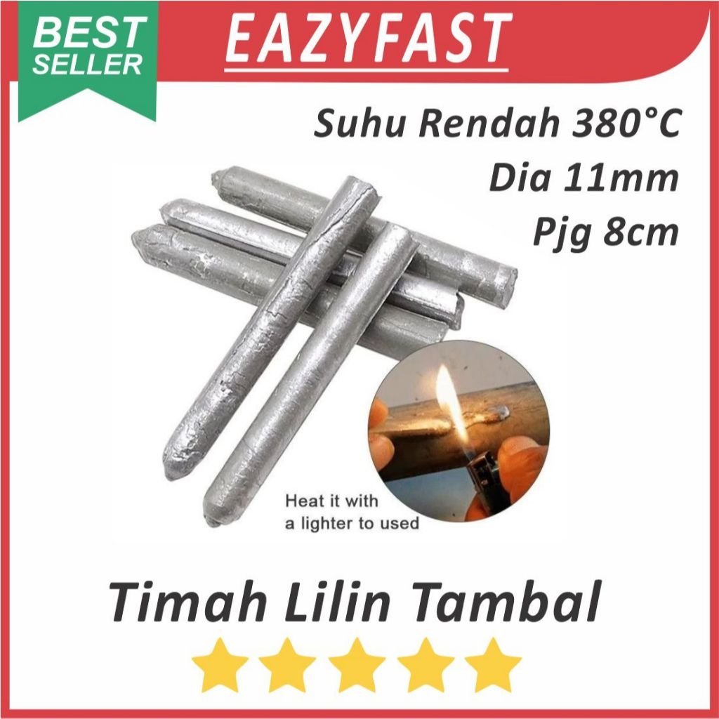 ginee_20251107142342095_9854122653-1.jpeg Kawat Batang Las Timah Tambal Suhu Rendah Dia 10mm 8cm Low Temperature Flux Brazing Gas Torch - Image 1