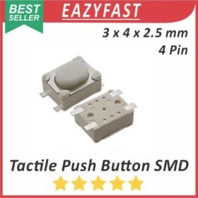 Tactile Push Button Switch Key SMD 3x4x2.5mm 4P 4 Pin Kaki 3 x 4 x 2.5 mm Saklar Tombol Tact Micro
