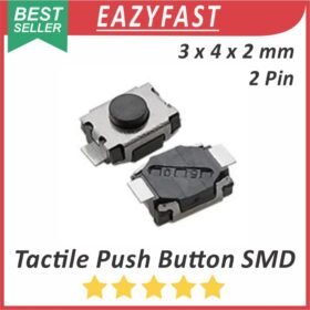 Tactile Push Button Switch Key SMD 3x4x2mm 2P 2 Pin Kaki 3 x 4 x 2 mm Saklar Tombol Tact Micro