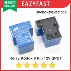 Relay T Kodok 6P 12V 30A SPDT 6 Pin 12 Volt DC High Load SLA SLC OMR