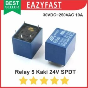 Relay 5p 5 Kaki Pin 24V DC Coil Drive SPDT Switch 250V AC 10A 30V DC